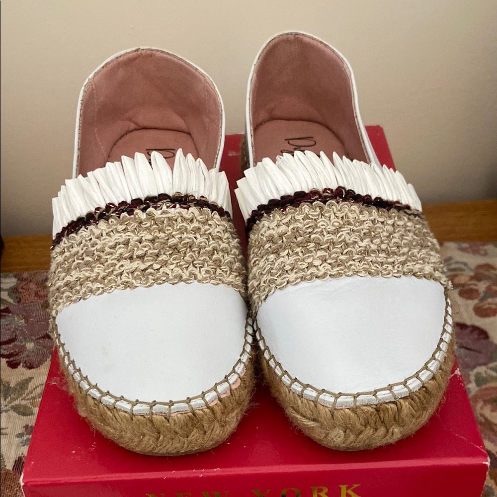 White Leather and Tan Espadrilles with Suede-like Finish from Dylan Skye